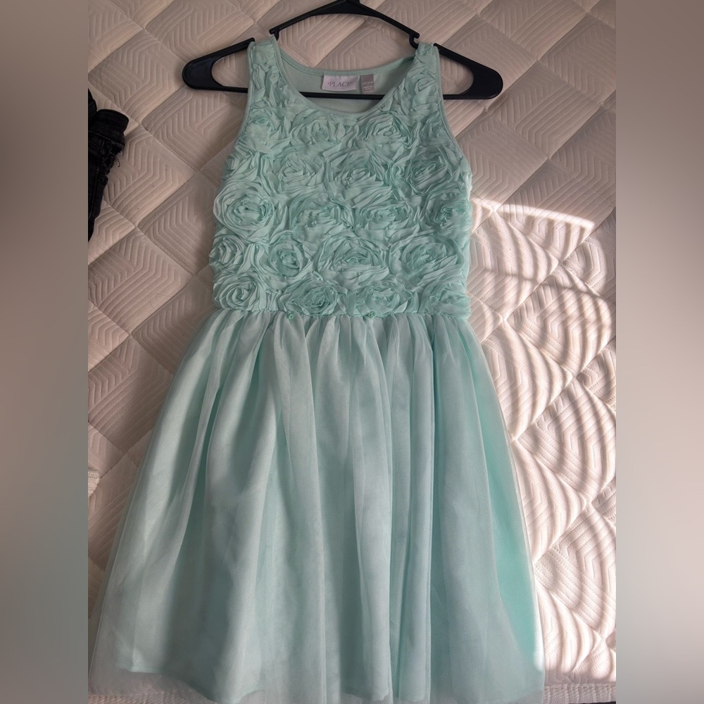 Children’s Mint Green Ruffled Flower Dress